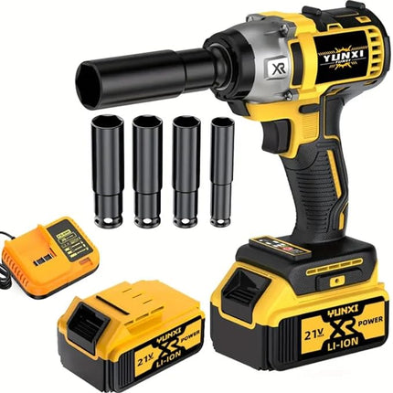 21V wireless impact wrench set, brushless motor impact drill/screwdriver, equipped with 4000mAh battery and tool kit, portable and efficient, suitable for car and home use (1个电池+实用)