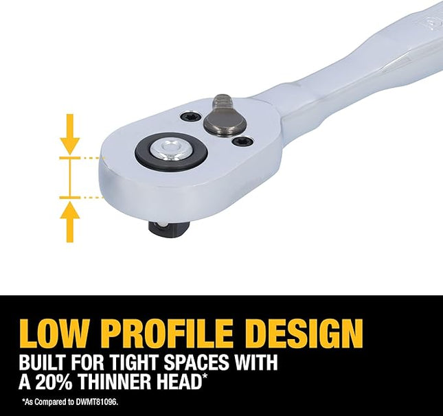 DEWALT 142 Piece Mechanics Tool Set, 1/4 Inch and 3/8 Inch Drive, SAE and Metric (DWMT45425)