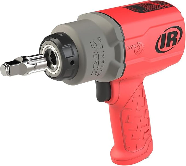 Ingersoll Rand 2236QTIMAX-R DXS2 1/2" Air Impact Wrench, Quiet, 1500 ft-lb Torque, Titanium Hammercase, Friction Ring Retainer, Red