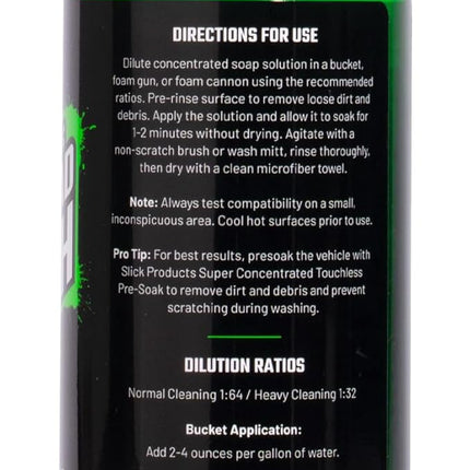 Slick Products Total Off-Road Wash Super Concentrate – Thick Foaming Car Wash Soap with Hybrid-Ceramic Formula for Dirt Bikes ATV UTV Trucks Jeeps and More – Foam Cannon Ready – 16 oz