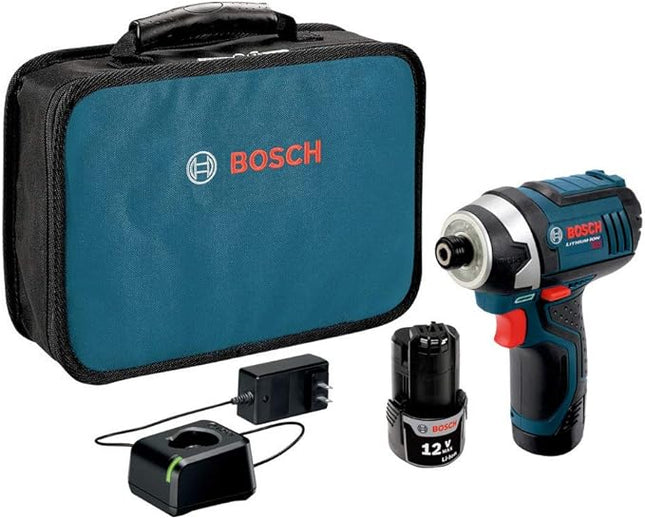 BOSCH PS41-2A 12V Max 1/4-Inch Hex Impact Driver Kit with (2) 2.5Ah Batteries