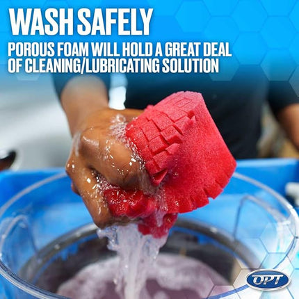 Optimum Big Red Sponge 2.0 – Better Grip and Access Tight Spaces - Safe for All Paint Types, Use for Rinseless Car Wash and Car Wash Soap