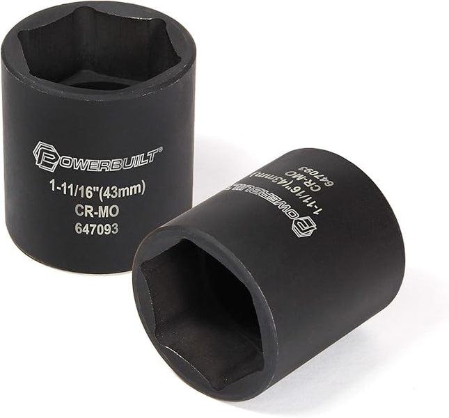 Powerbuilt Dodge Spindle Nut Socket, 1/2 Inch Drive 6 Point, 1-11/16 Inch, 4x4 Pickup Trucks, Front Axle - 647093