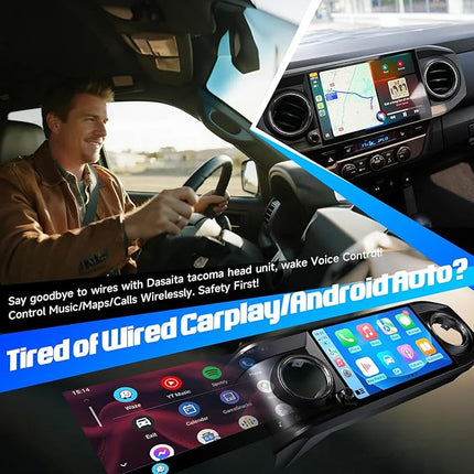 Dasaita Head Unit for Toyota Tacoma 2016-2023, with Wireless CarPlay & Android Auto, 11.6'' Android 13 Car Stereo, 8GB+256GB Off-Road GPS Navigation, Plug and Play Radio, OEM Style, Gray