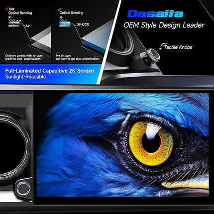 Dasaita Head Unit for Toyota Tacoma 2016-2023, with Wireless CarPlay & Android Auto, 11.6'' Android 13 Car Stereo, 8GB+256GB Off-Road GPS Navigation, Plug and Play Radio, OEM Style, Gray