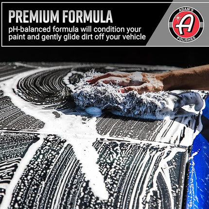 Adam's Polishes Car Wash Shampoo (Gallon) - pH Best Car Wash Soap For Snow Foam Cannon or Gun For Pressure Washer & 5 Gallon Bucket, Powerful Safe Spot Free Cleaning Liquid Auto Detergent