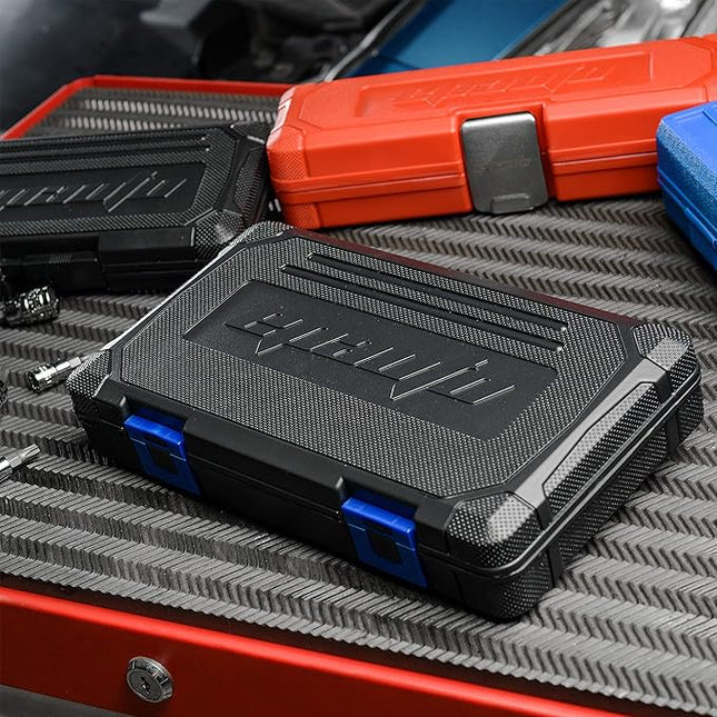 EPAuto 40 Pieces 1/4-Inch & 3/8-Inch Drive Socket Set with 72 Tooth Reversible Ratchet